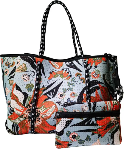 Vista 46 de POPUPS Bolso grande de neopreno para mujer - Bolso de mano de diseñador para todos los días, para el trabajo, la playa y viajes con bolsillos