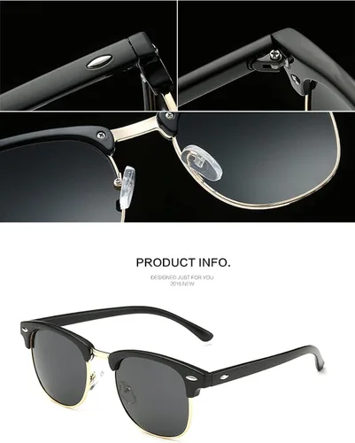 Vista 4 de Gafas de sol polarizadas para mujeres y hombres sin montura montura montura gafas de sol con protección UV400
