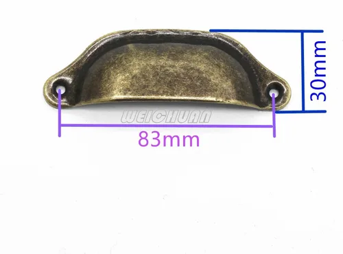 Vista 2 de WEICHUAN 20 tiradores de bronce antiguo para cajones de hierro – Armarios de cocina vintage, muebles, armario, medicina, tirador