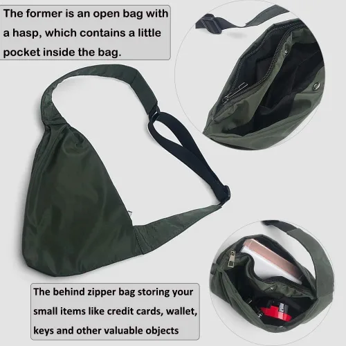 Vista 5 de Croogo Bolso casual bandolera pequeña mochila cruzada al aire libre, mochila de hombro para senderismo, bolsa de día impermeable antirrobo, bolsa