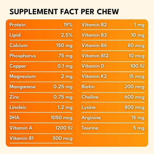 Vista 7 de Masticables multivitamínicos para perros – Apoyo articular + enzimas digestivas y probióticos – Multivitaminas masticables para perros – Vitaminas
