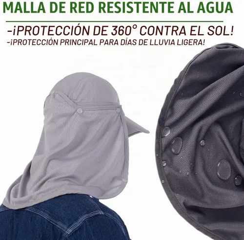 Vista 5 de USHAKE Gorra de béisbol para pesca con solapa para el cuello