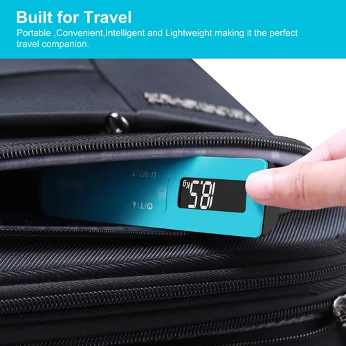 Vista 7 de BAGAIL BASICS Báscula digital de equipaje, báscula de equipaje colgante de 110 libras con pantalla LCD retroiluminada, báscula de pesaje portátil