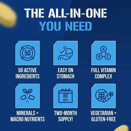 Vista 5 de EVL Advanced Daily Multivitamin - Multivitamínico diario avanzado para hombres con minerales esenciales, complejo de fitonutrientes y VitaMode