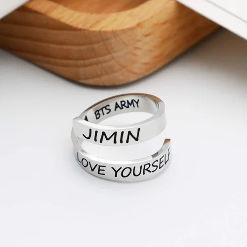 Vista 5 de G-Ahora BT Bangtan Boys Ring Kpop Army Love Yourself Ring Rings for Army Fans Jewelry