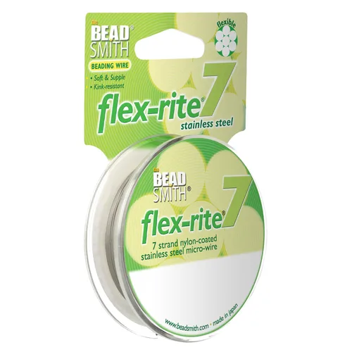 Vista 28 de The Beadsmith Flex-Rite - Alambre de acero inoxidable recubierto de nailon Transparente: 30 pies