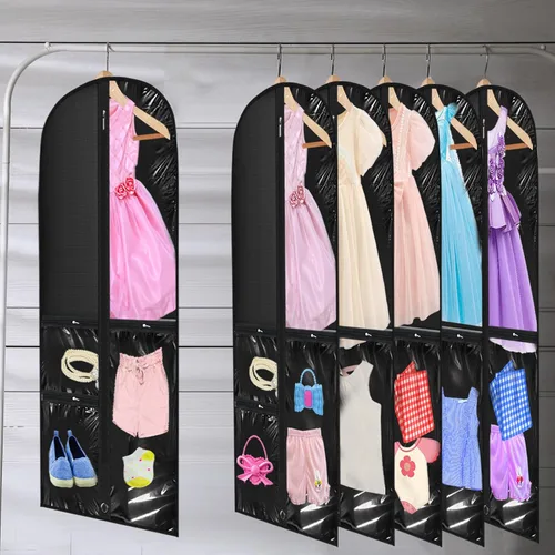 Vista 5 de Paterr 10 piezas de 50 pulgadas transparente para disfraces de baile, bolsa de ropa de plástico para competiciones de baile, con cremallera