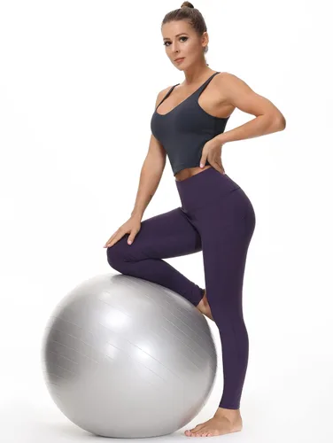 Vista 5 de The Gym People - Pantalones deportivos gruesos de tiro alto, con bolsillos y control de abdomen, leggings para entrenar, correr, hacer yoga