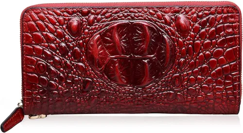 Vista 8 de PIJUSHI Bolsos de cocodrilo en relieve para señoras diseñador monederos asa superior bolsa de hombro paquete con pulsera cartera para mujer piel