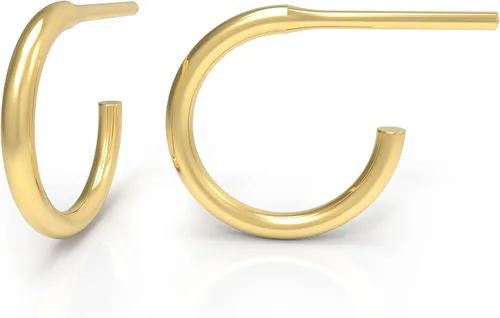 Vista 11 de Aretes de aro de plata de ley, plata de ley 925, 0.472 in, 16 ga, aretes de aro para mujer, aretes de aro de plata hipoalergénica, aretes de aro
