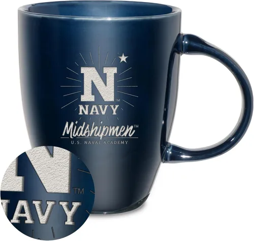 Vista 112 de Rico Industries - Taza de lustre cerámico con grabado láser de la NCAA de 18oz - Café-Té