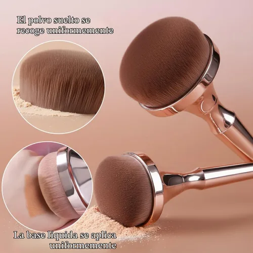 Vista 3 de Juego de brochas de maquillaje profesional, base esponjosa grande y pinceles de rubor con esponja para soplo de polvo
