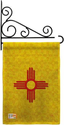Vista 9 de Bandera de jardín de Estados Nuevo México Regional Estados Unidos Territorios Americanos República País Particular Área Pequeña Decorativa Patio