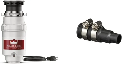 Vista 10 de Waste King L-1001 Triturador de basura con cable de alimentación, 1/2 HP y triturador de basura L-111 con cable de alimentación, 1/3 HP, gris