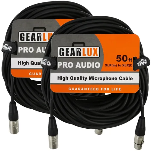 Vista 11 de Gearlux – Cable de micrófono XLR, completamente balanceado, macho a hembra, 25 pies - Paquete de 3