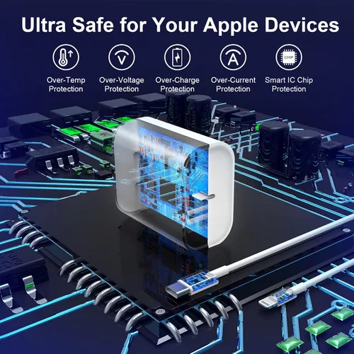 Vista 4 de Cargador para iPhone 17 Pro Max de carga rápida, bloque de carga rápida USB C de 40 W con cable de carga tipo C de 10 pies para iPhone 17/17 Pro/17
