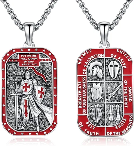 Vista 49 de Collar de amuleto de medalla de San Patrono de plata/oro de 14 39A-St Peregrino-Plata