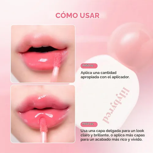 Vista 8 de lilybyred Sugar Wrapping Tint Gloss, 0.21 oz. Tinte labial vítreo coreano, acabado esmaltado suave, ligero y antiadherente, no se oscurece