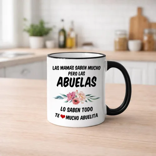 Vista 7 de Casitika Las Mamás Saben Mucho Pero Las Abuelas Lo Saben Todo. Taza de café Abuela – Regalo para la abuela española, divertida taza de cerámica