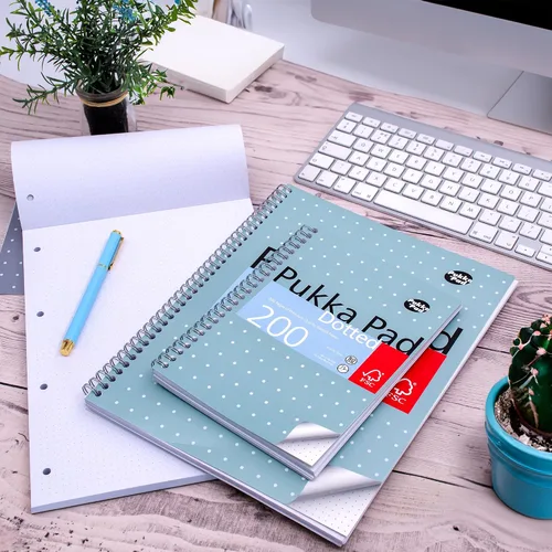 Vista 7 de Pukka Pad, Libro Jotta metálico de puntos A4 para gráficos, arte, diario de viñetas, paquete de 3, 11.7 x 9.1 in, cuaderno encuadernado con papel