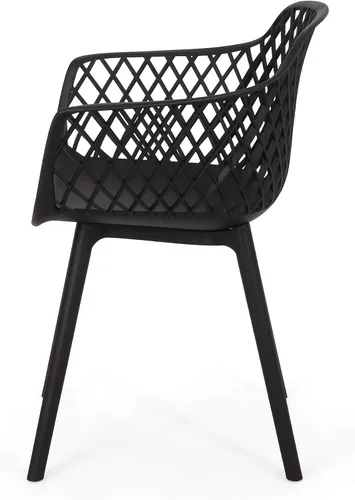 Vista 6 de Christopher Knight Home Delia Silla de comedor al aire libre (juego de 2), color negro