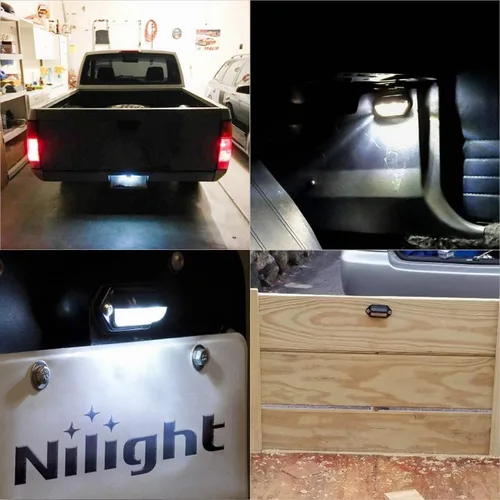 Vista 6 de Nilight - Juego de 2 luces LED de 12 V para matrícula de coche o camión o remolque, impermeable, luces de carga o debajo del capó. Apto para coche