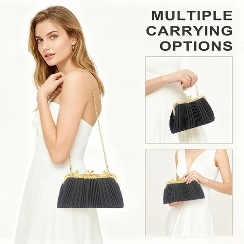 Vista 3 de Bolso de mano para mujer, bolso de noche brillante para fiesta, baile, boda, formal