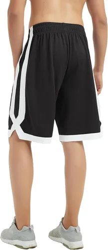 Vista 2 de TopTie Pantalones cortos de baloncesto de malla de 7 pulgadas con bolsillos para hombre, pantalones cortos deportivos activos de 2 tonos, pantalones