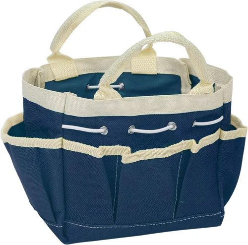 Vista 7 de HARFINGTON Bolsa de herramientas de jardín pequeña de 7.5 x 4 x 5 pulgadas, Oxford impermeable con bolsillos, bolsa de mano de jardín, organizador