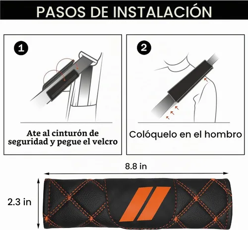 Vista 4 de YOSRTER 2PCS Almohadillas de Cuero para Cinturón de Seguridad para Dodge Charger Durango Challenger Journey Protección de Correa de Hombro Ajuste