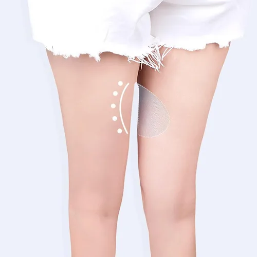 Vista 6 de ZJchao 10 parches de cinta antirozaduras en los muslos, almohadillas antirozaduras, almohadillas transparentes antifricción ultra finas a prueba