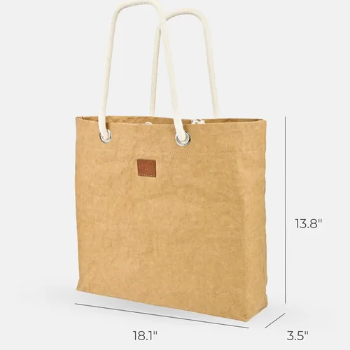 Vista 5 de Out of the Woods Pure Cord Shopper, bolsa de compras reutilizable espaciosa Sahara