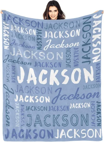 Vista 48 de Manta personalizada con nombre, manta personalizada con nombre y texto para adultos, niños, cumpleaños, Navidad, Día de la Madre, Padre, Día de San