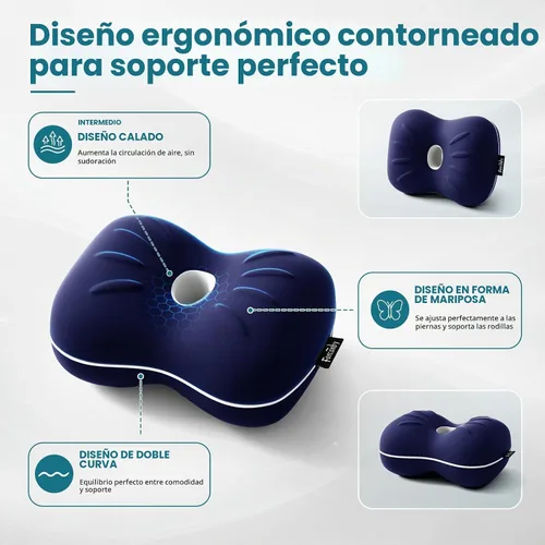Vista 7 de Almohada de rodilla para personas que duermen de lado, almohada suave de alineación de la columna vertebral, almohadas de rodilla de espuma Cubierta