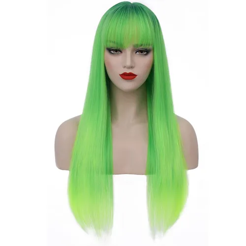 Vista 7 de BERON Pelucas negras de cabello largo liso con flequillo, para mujer, a la moda, resistente al calor, sintético, aspecto natural, para fiesta