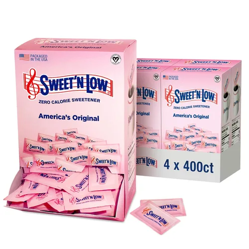 Vista 9 de Sweet'N Low paquetes de edulcorante cero calorías, 50 unidades, kosher y sin gluten, bajo índice glucémico, sobres individuales de edulcorante