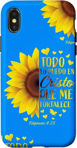 Vista 5 de Cristiano Español Regalo Mujeres Religioso Versículo de la Biblia Girasol Funda para iPhone 17