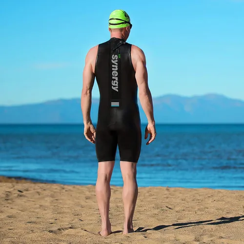 Vista 5 de Synergy Men's Volution 3/2mm Triathlon Wetsuit - Sleeveless Shorty Open Water