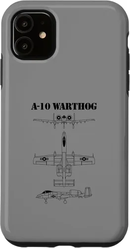 Vista 5 de iPhone 15 Vintage A-10 Warthog Avión Esquema en caja negra