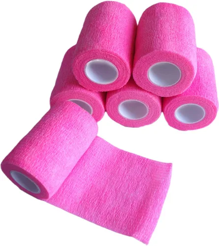 Vista 20 de Paquete de 6 vendajes autoadhesivos de 1 pulgada x 5 yardas, transpirable, cohesivo para mascotas, cinta elástica autoadhesiva para deportes, Negro