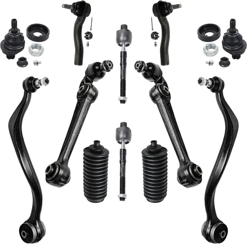 Vista 124 de Detroit Axle – 12 brazos de control superiores e inferiores delanteros con rótulas, barras de unión exteriores e interiores con topes, barras