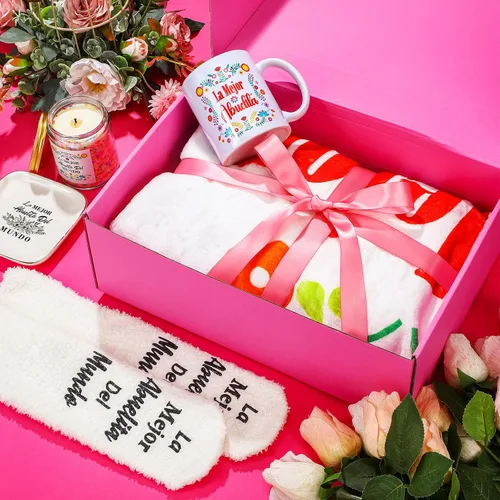 Vista 2 de Reallnaive 6 piezas de regalos de Abuela, regalos para La Mejor Abuelita Del Mundo, regalos españoles para abuela, cumpleaños, incluyendo manta