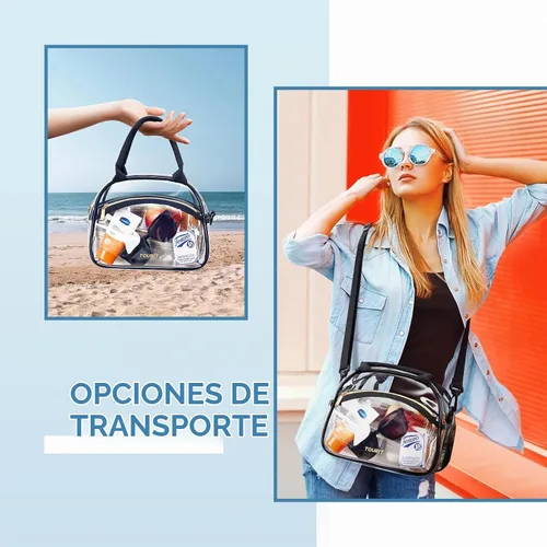 Vista 7 de TOURIT Bolsa de almuerzo transparente aprobada para estadios, bolsa transparente con correa ajustable, lonchera transparente para mujeres y hombres