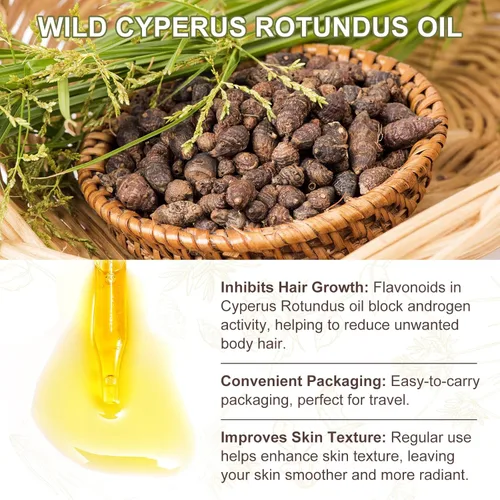 Vista 8 de Aceite Cyperus Rotundus, aceite natural de Cyprus Rotundus para depilación y reducción del crecimiento del vello corporal, hidratación y piel suave