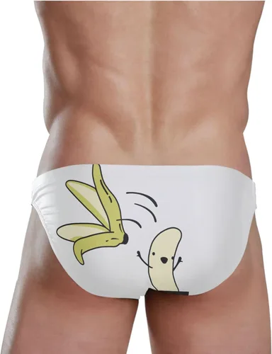 Vista 3 de Dallonan Bikini de baño para hombre con diseño de gato blanco divertido