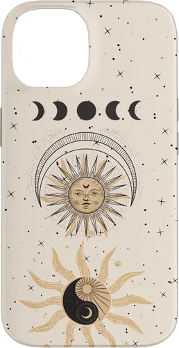 Vista 4 de Mystical Tarot Card Aesthetic Sun Moon Phases Yin Yang Space Case for iPhone 17
