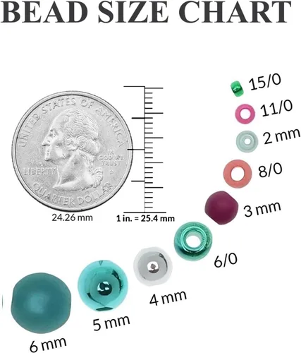 Vista 4 de Green AB Silver Lined Miyuki - Cuentas redondas japonesas de cristal rocailles 11/0 de aproximadamente 0.85 oz y 5 pulgadas