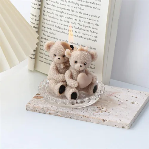 Vista 6 de Molde de silicona en forma de oso lindo Kit de fabricación de velas DIY moldes de chocolate para derretir cera