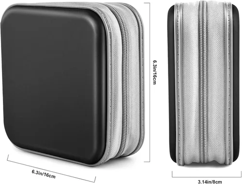 Vista 6 de Estuche para CD/DVD, 48 Capacidad, Negro, Plástico, Portátil, Ligero