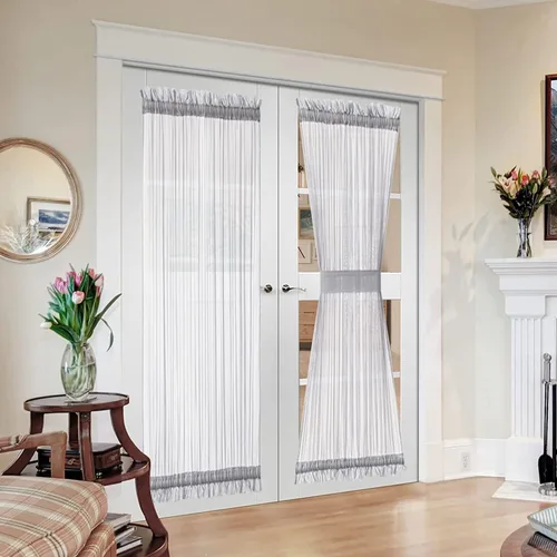 Vista 55 de MIULEE Cortinas Transparentes Laterales para Puerta Francesa con Filtrado de Luz, Tratamiento de Ventana, 2 Paneles de 25 x 40 Pulgadas con Beige